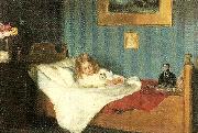 Michael Ancher en rekonvalescent. ca oil on canvas